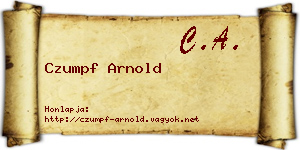 Czumpf Arnold névjegykártya